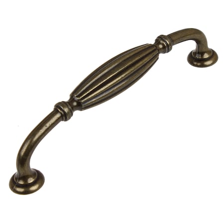 Gliderite Hardware 5 in. Center to Center Antique Brass Fluted Cabinet Pull - 4046-AB, 10PK 4046-AB-10